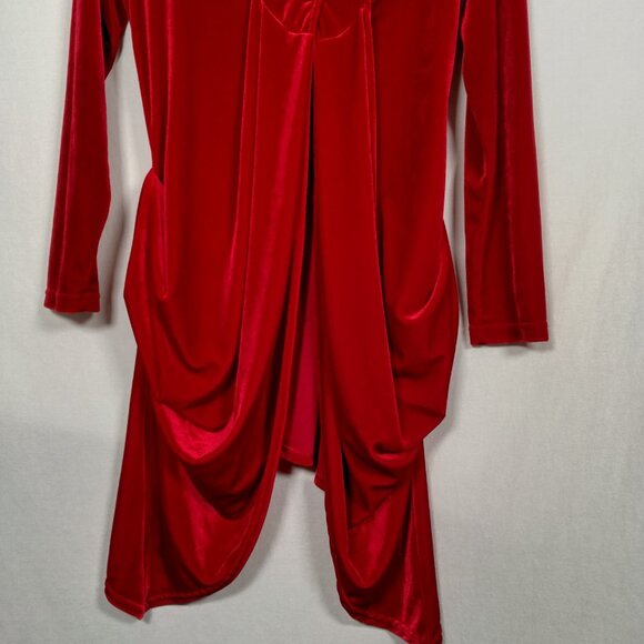 Vintage Y2K Magdalena Velour Duster Shirt S Red Whimsigoth Renaissance Vampire - Picture 13 of 16